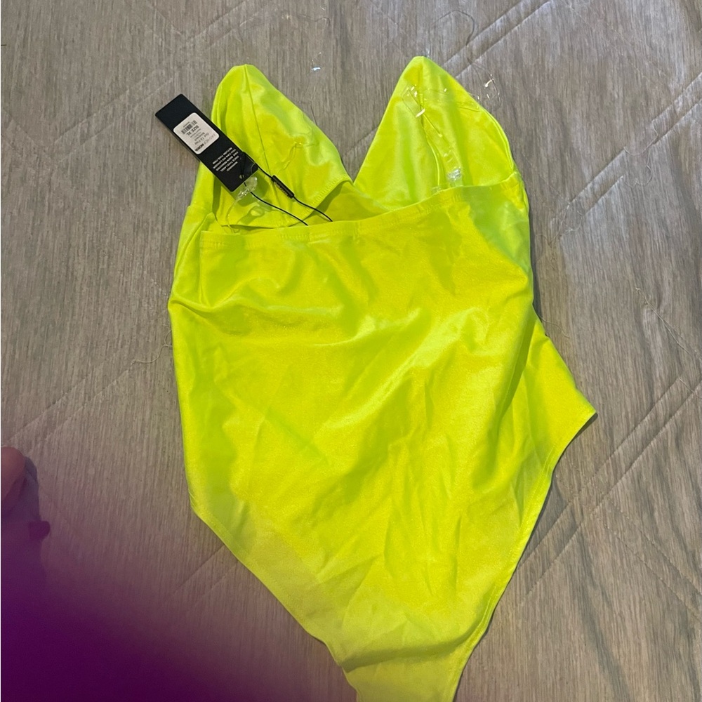 Fashion Nova Yellow Bodysuit One Piece